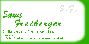 samu freiberger business card